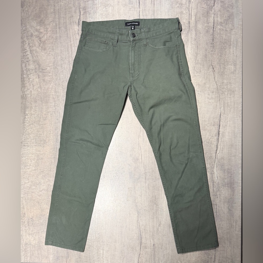 Lucky Brand 121 Slim Canvas 5-Pocket Pants Green Men’s 30x30